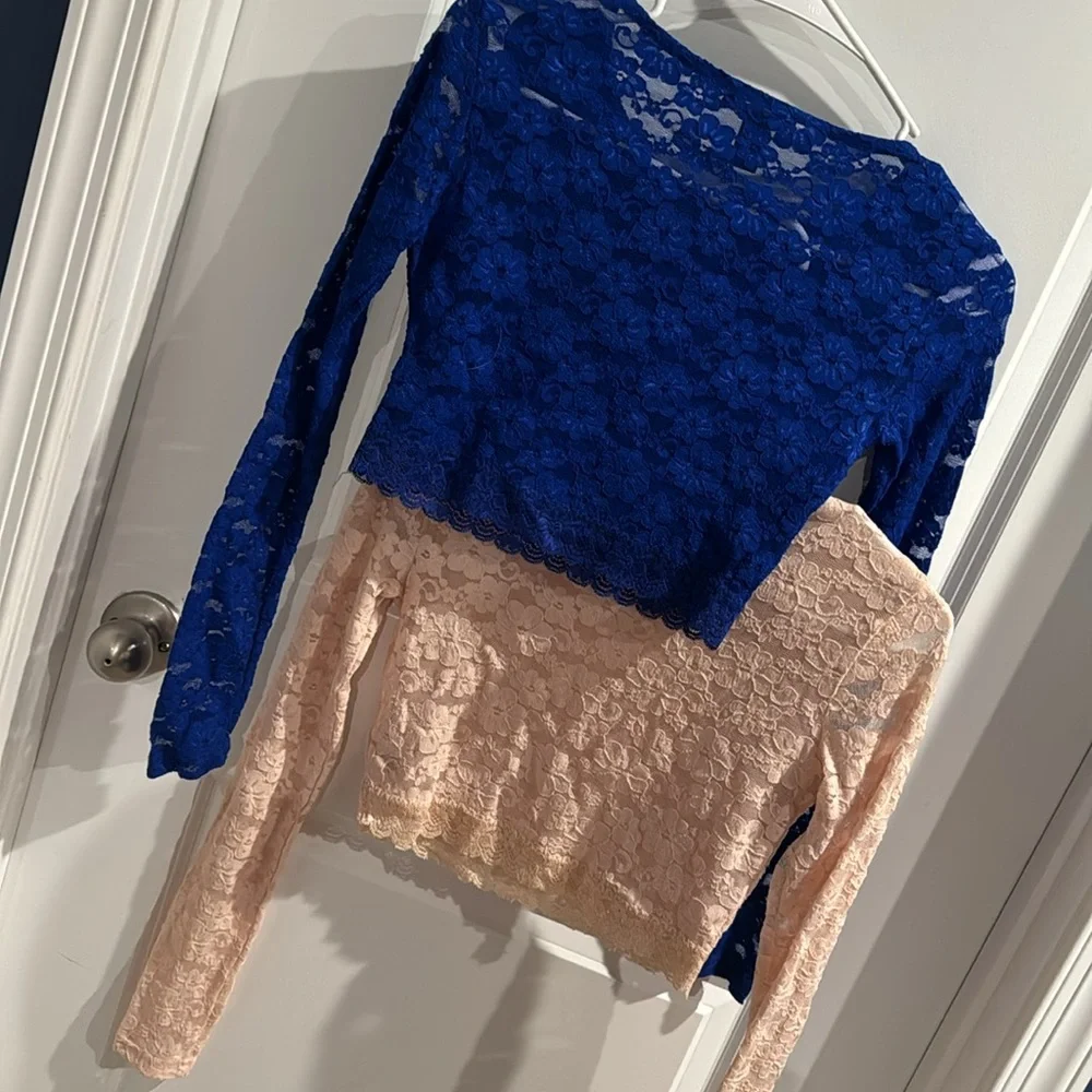 Lace Crop top Longsleeve 2pk